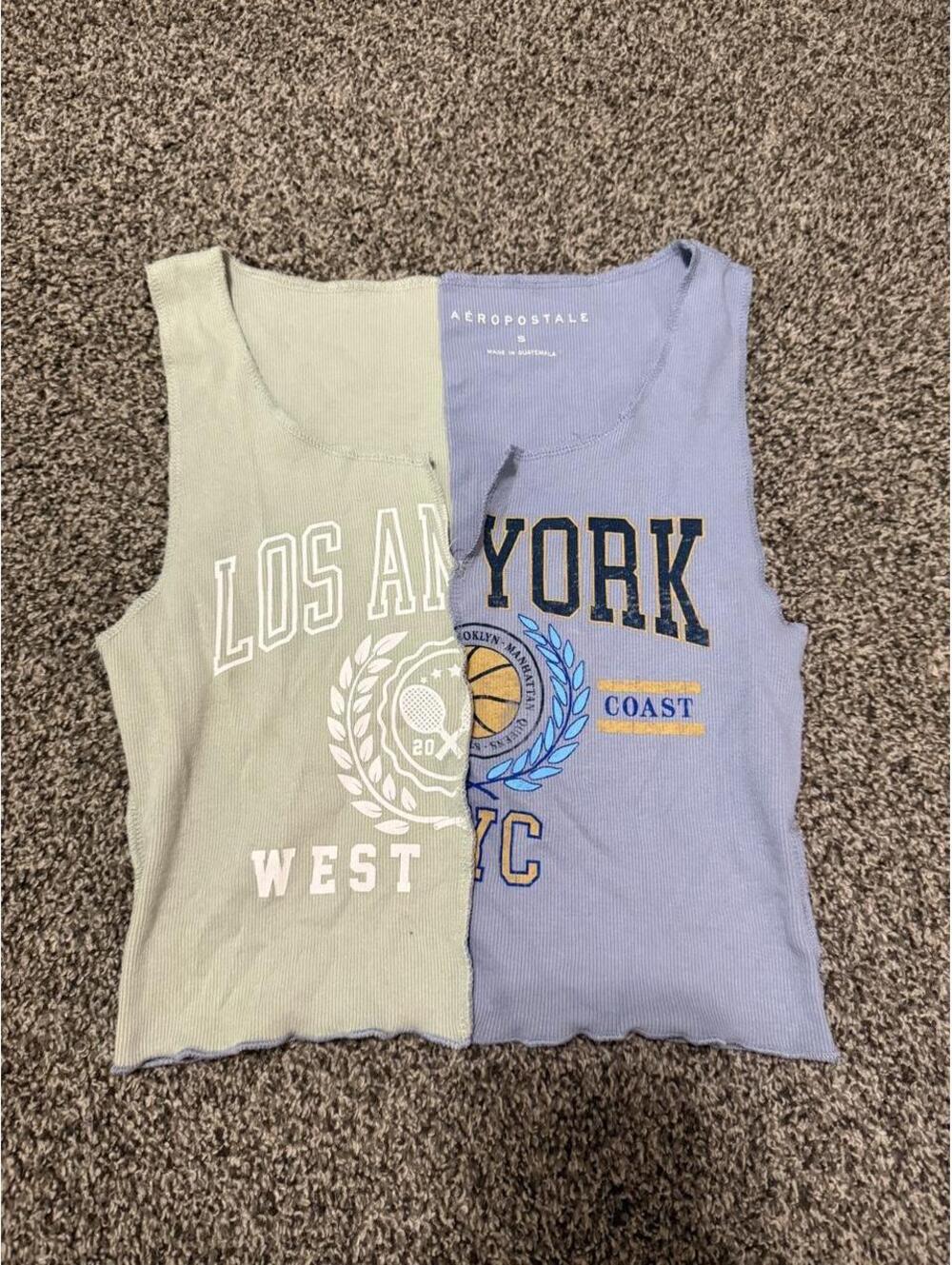 Aeropostale Women's Multi and Blue Crop-top